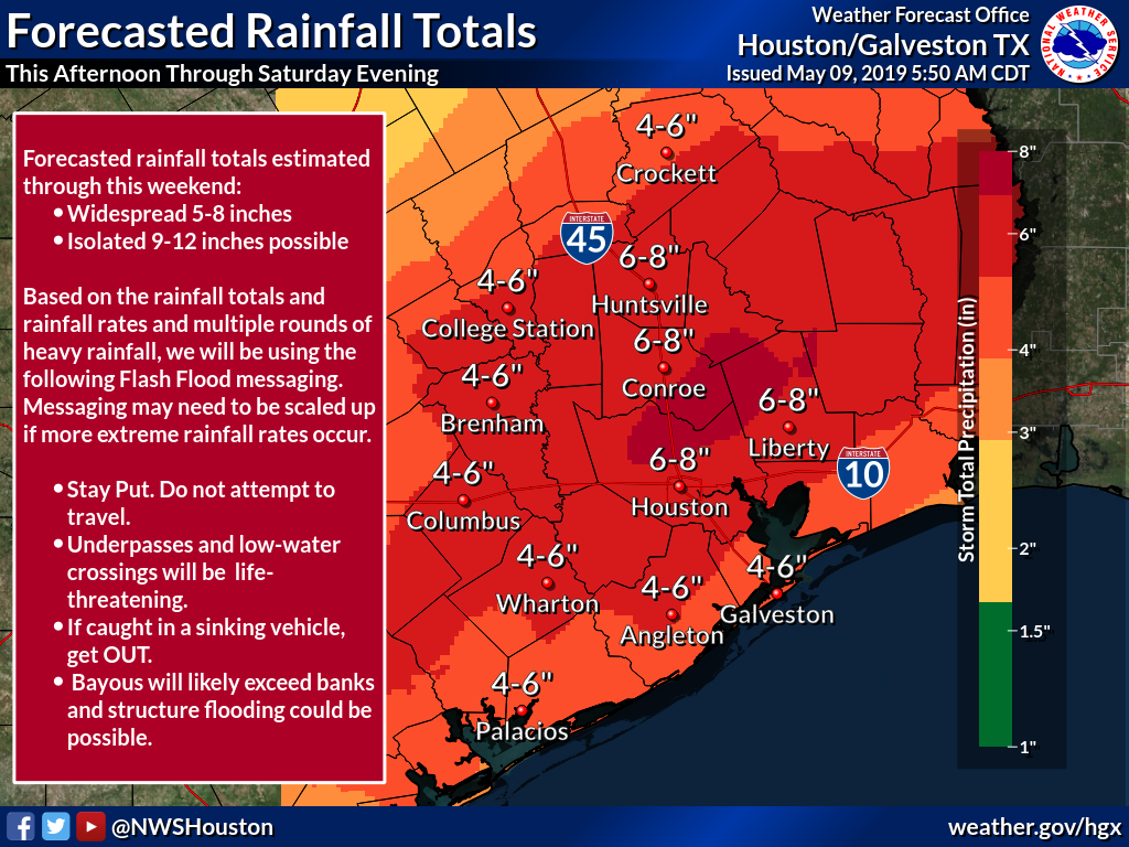 Forecasted Rain Totals - May 9